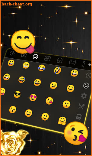 Lustrous Black Golden Rose Keyboard screenshot