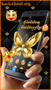 Lux Gold Butterfly Keyboard Theme screenshot