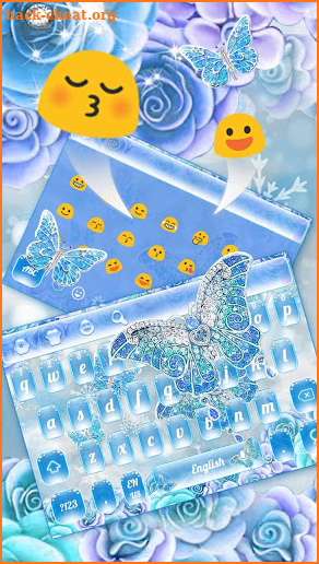 Luxurious Diamond Butterfly Flower Keyboard screenshot