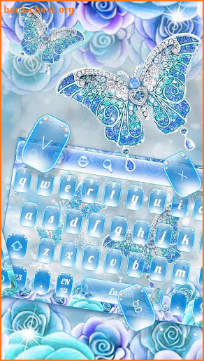Luxurious Diamond Butterfly Flower Keyboard screenshot