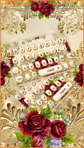 Luxurious Golden Pattern Rose Keyboard screenshot