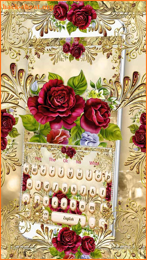 Luxurious Golden Pattern Rose Keyboard screenshot
