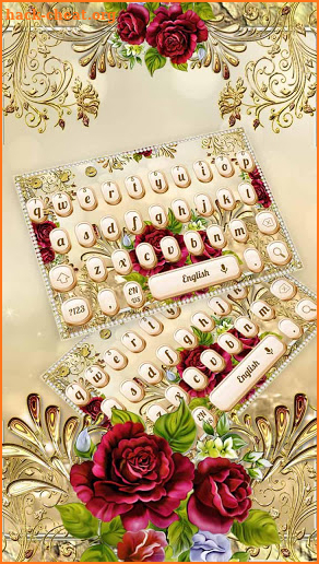 Luxurious Golden Rose Keyboard screenshot