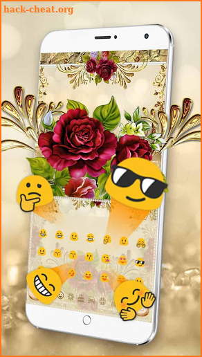 Luxurious Golden Rose Keyboard screenshot