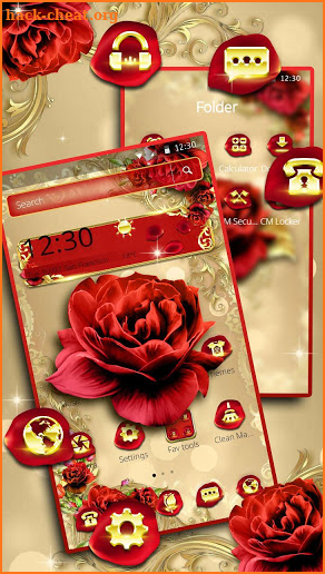 Luxurious Golden Rose Theme screenshot