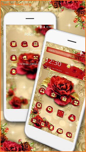 Luxurious Golden Rose Theme screenshot