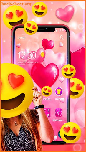 Luxurious Pink Hearts Parallax screenshot