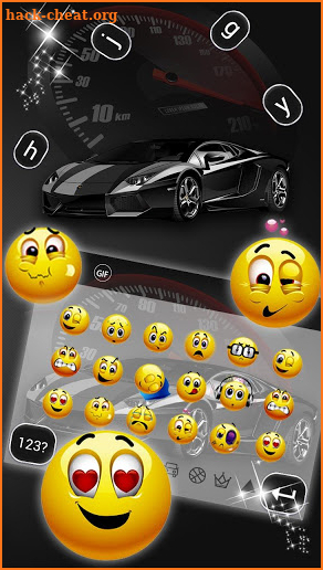 Luxury black sports car keyboard screenshot