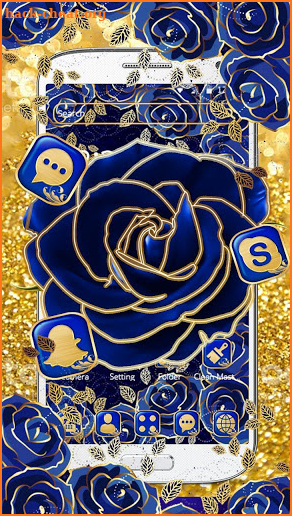 Luxury Blue Gold Rose Theme screenshot