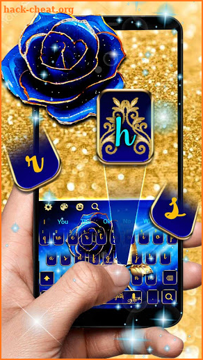 Luxury Blue Rose Keyboard Theme screenshot