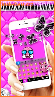 Luxury Butterfly Zebra Keyboard Theme screenshot