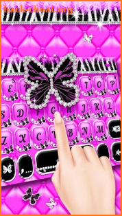 Luxury Butterfly Zebra Keyboard Theme screenshot