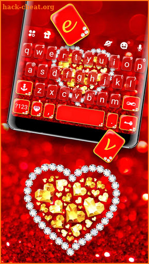 Luxury Diamond Heart Keyboard Theme screenshot