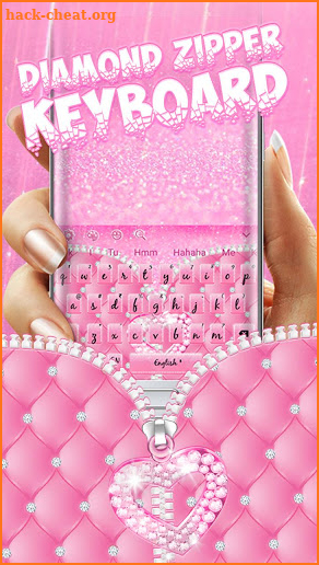 Luxury Diamond leather Zipper Keyboard Theme screenshot