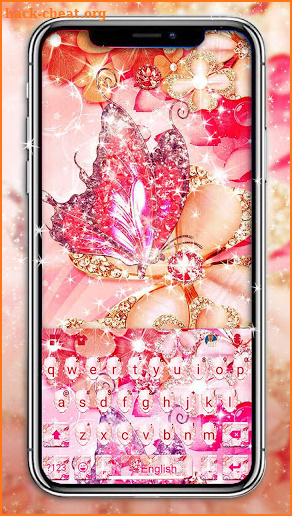 Luxury Floral Butterfly Keyboard Theme screenshot