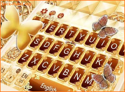 Luxury Gold Butterfly Keyboard Theme screenshot