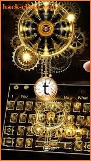 Luxury Gold Clock Keyboard Theme screenshot