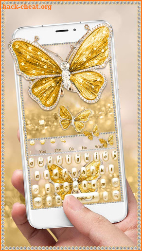 Luxury Gold Diamond Butterfly Keyboard screenshot