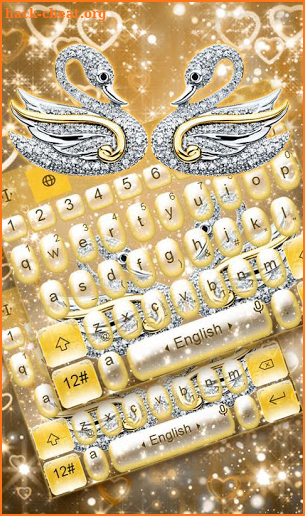 Luxury Gold Diamond Swan Keyboard Theme screenshot