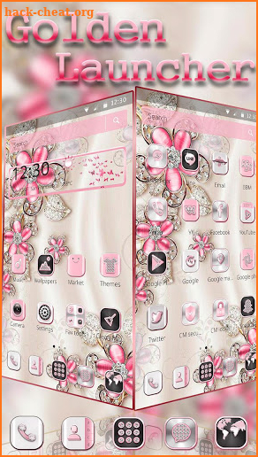 Luxury Gold Pink Flower Theme screenshot