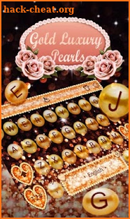 Luxury Gold Rose Pearl Keyboard Theme screenshot