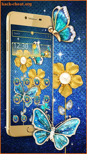 Luxury Gold Sparkling Butterflies Theme screenshot