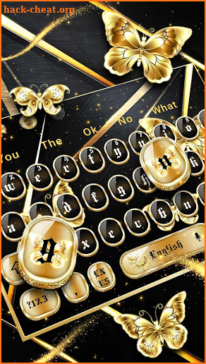 Luxury Golden Black Butterfly Keyboard screenshot