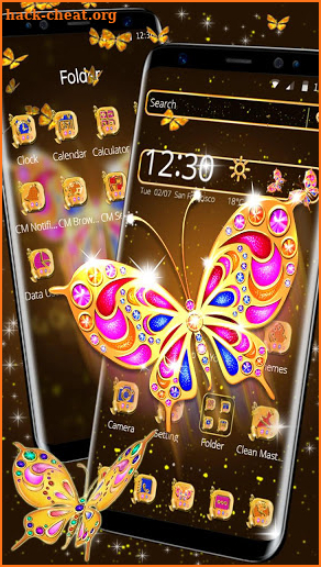 Luxury Golden Butterfly Theme screenshot