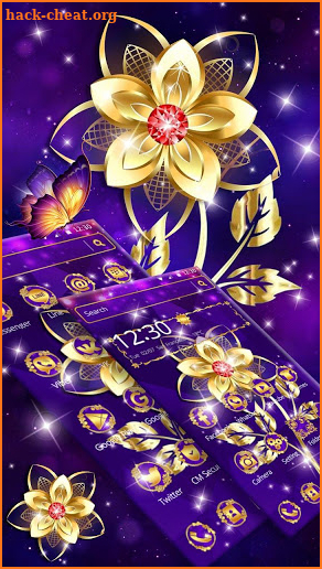 Luxury Golden Purple Flower screenshot