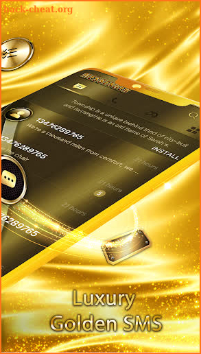 Luxury Golden SMS - Default SMS&Phone handler screenshot