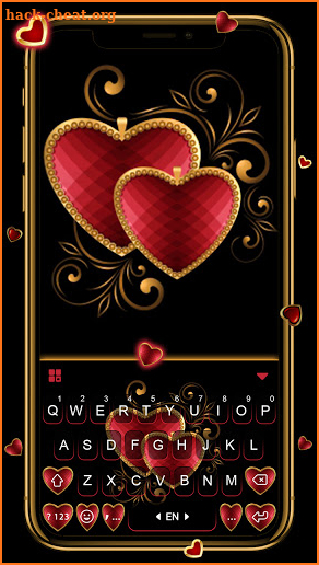 Luxury Hearts Keyboard Background screenshot