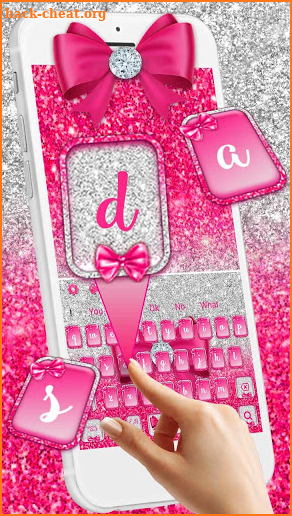 Luxury Pink Bow Diamond Keyboard screenshot