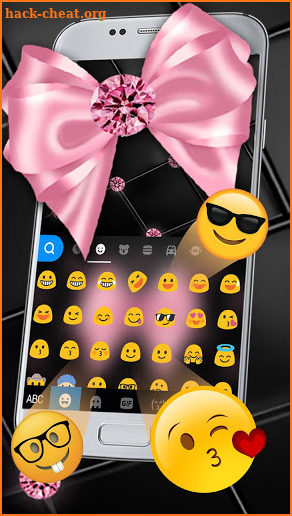 Luxury Pink Bow Keyboard Theme screenshot