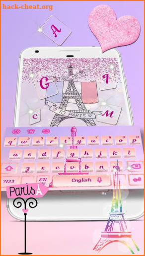 Luxury Pink Paris Keyboard Theme screenshot
