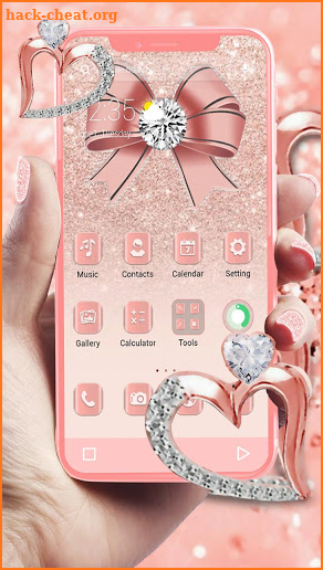 Luxury Rose Gold Diamond APUS Launcher Theme screenshot
