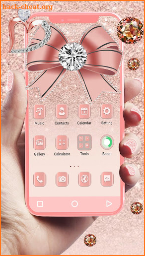 Luxury Rose Gold Diamond APUS Launcher Theme screenshot
