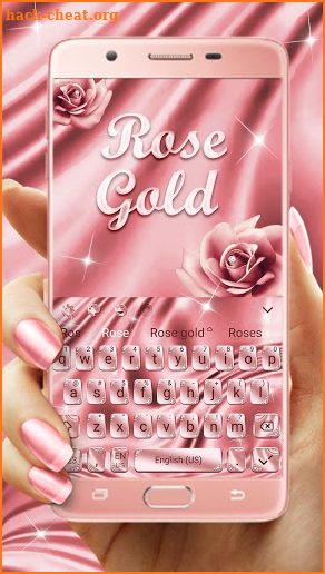 Luxury Rose Silk Keyboard Theme screenshot