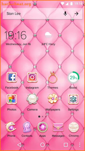 Luxury Theme - Pink Diamond Wallpaper & Icons screenshot