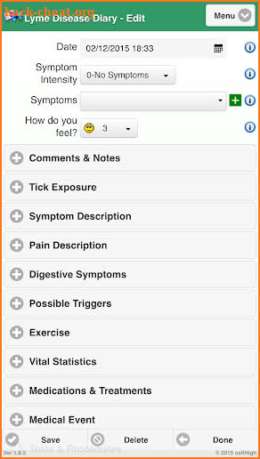 Lyme Disease Diary screenshot