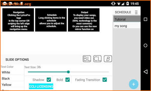 LyricsPro Presentation App screenshot