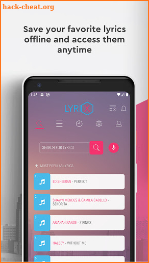 Lyrix - Find Song Lyrics and Save Offline screenshot