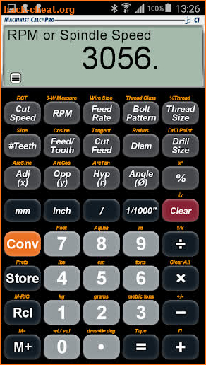 Machinist Calc Pro Calculator screenshot