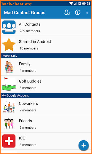 Mad Contact Groups screenshot