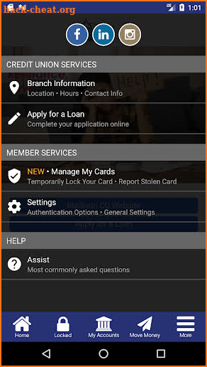 Madison Credit Union screenshot