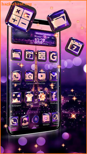 Magic Eiffel Tower Glass Theme screenshot