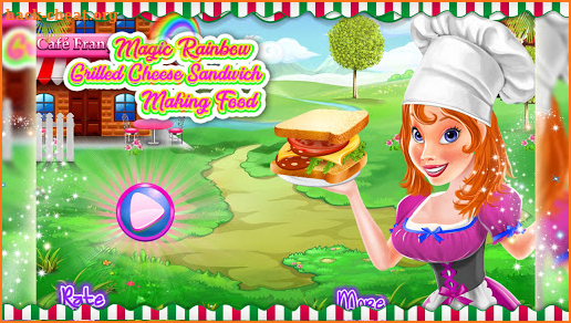 Magic rainbow grilled cheese sandwich making food screenshot