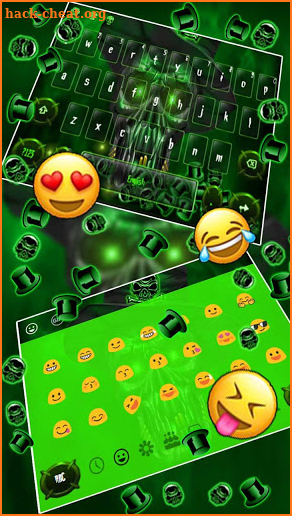 Magical Black Green Skull Gravity Keyboard Theme screenshot