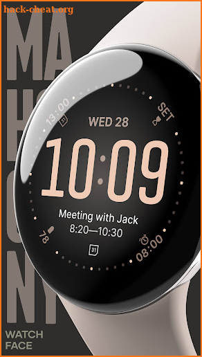 Mahogany Watch Face screenshot