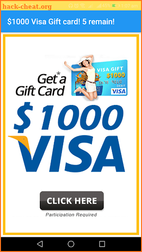 make money with giftcards: get $1000 visa giftcard screenshot