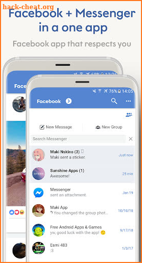 Maki Plus: Facebook and Messenger in a single app screenshot